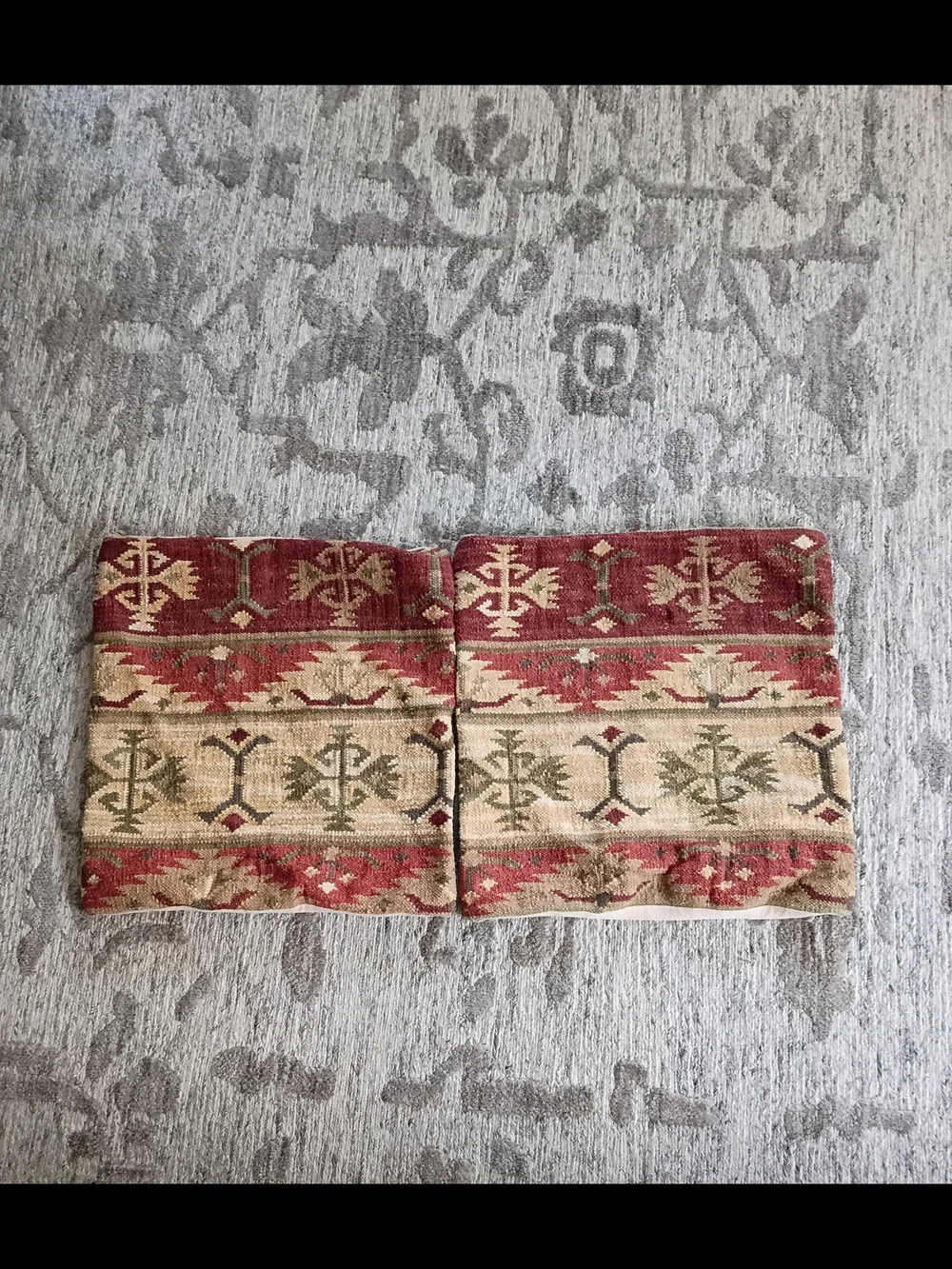 Pottery Barn Kilim Wool & Cotton Pillow Covers Set of 2 –Rustic Farmhouse Boho